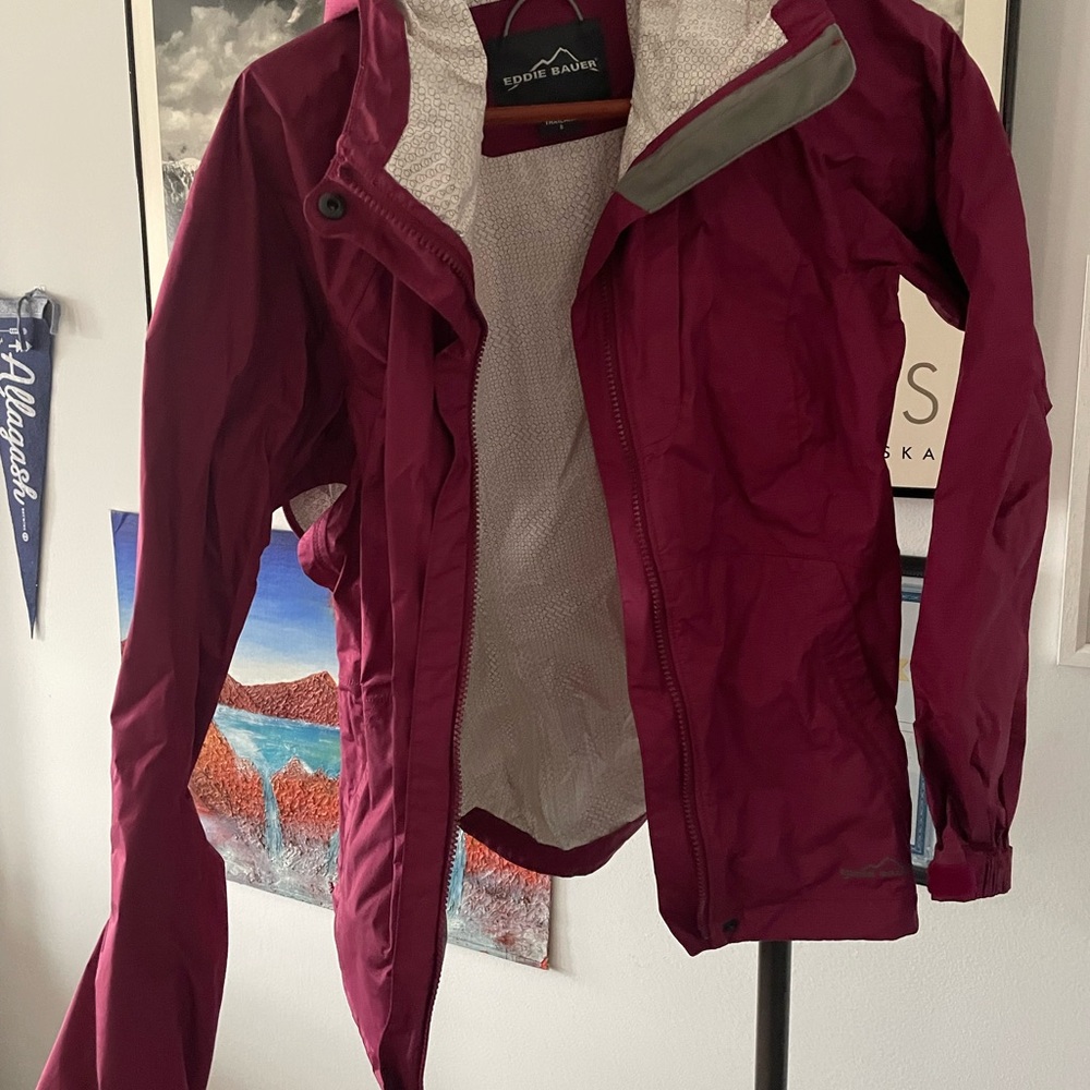 Eddie Bauer Red raincoat size S Womens